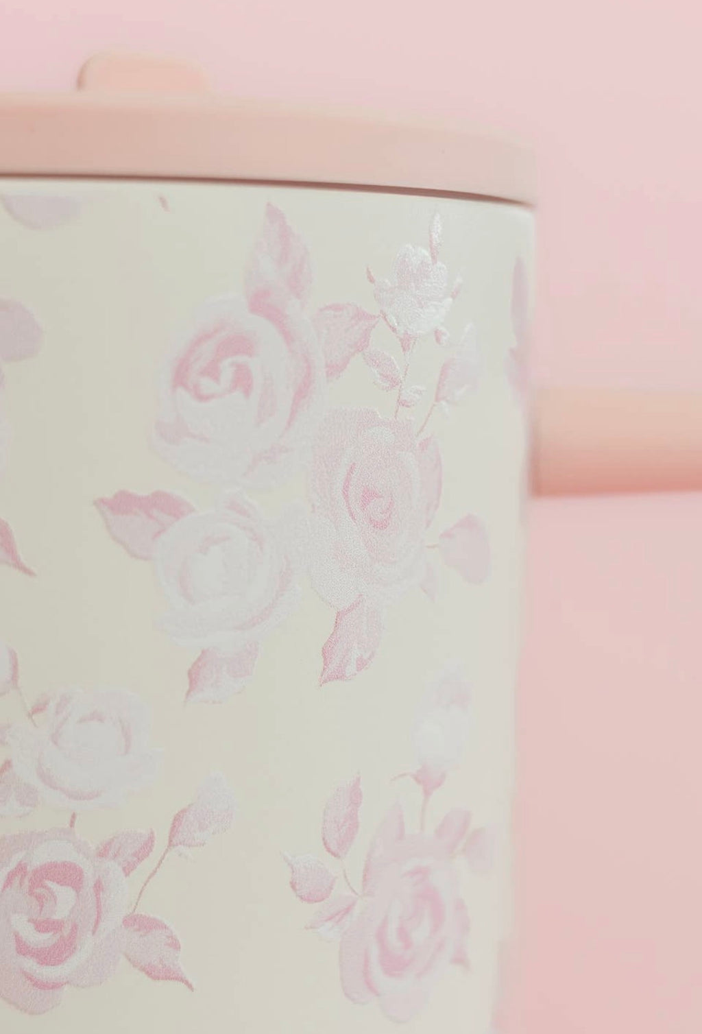 Pink Floral 40oz Tumbler with Spill Proof Lid and Flip Straw